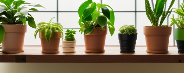 Lush green plants in the studio
